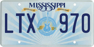 MS license plate LTX970