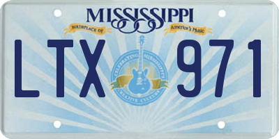 MS license plate LTX971