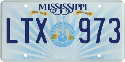 MS license plate LTX973