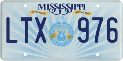 MS license plate LTX976