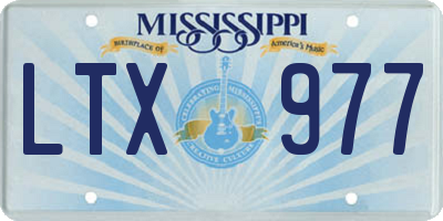 MS license plate LTX977