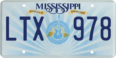 MS license plate LTX978