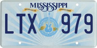 MS license plate LTX979