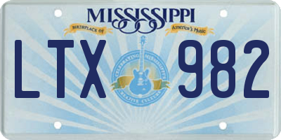 MS license plate LTX982