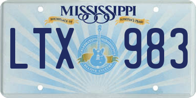 MS license plate LTX983