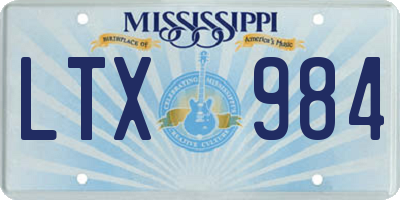 MS license plate LTX984