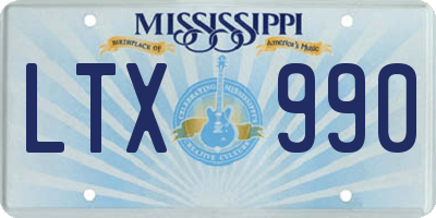 MS license plate LTX990
