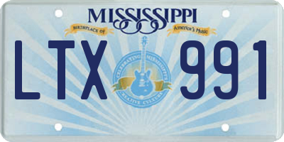 MS license plate LTX991