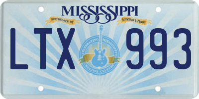 MS license plate LTX993