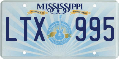 MS license plate LTX995
