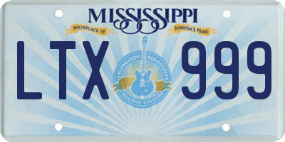 MS license plate LTX999