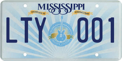 MS license plate LTY001