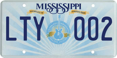 MS license plate LTY002