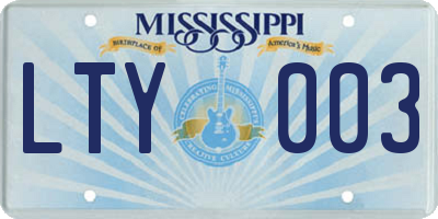 MS license plate LTY003