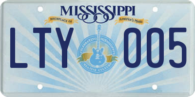 MS license plate LTY005