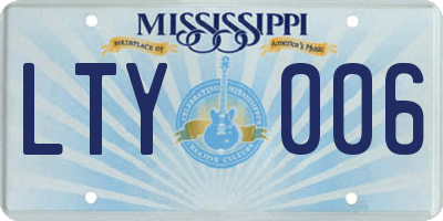 MS license plate LTY006