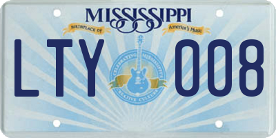 MS license plate LTY008