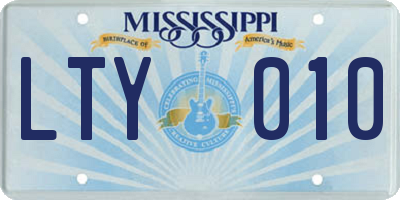 MS license plate LTY010