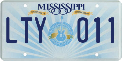 MS license plate LTY011