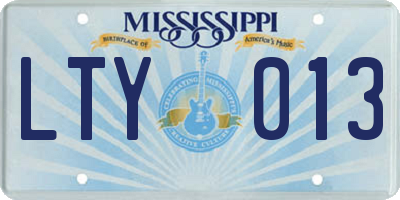 MS license plate LTY013