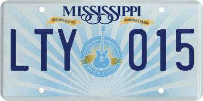 MS license plate LTY015