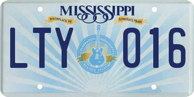 MS license plate LTY016