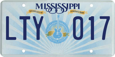 MS license plate LTY017