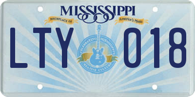 MS license plate LTY018