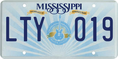 MS license plate LTY019