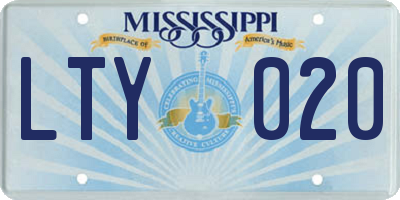 MS license plate LTY020