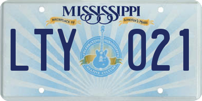 MS license plate LTY021