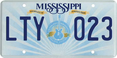 MS license plate LTY023