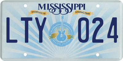 MS license plate LTY024