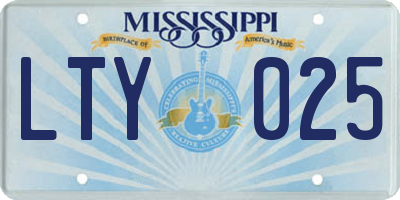 MS license plate LTY025