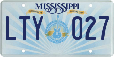 MS license plate LTY027