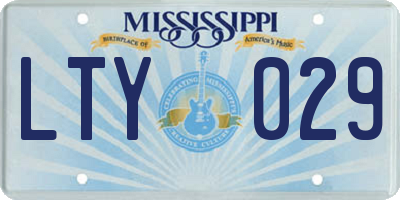 MS license plate LTY029