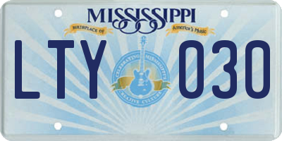 MS license plate LTY030