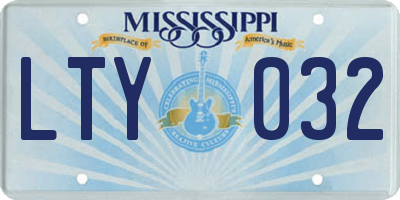 MS license plate LTY032