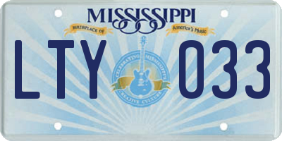 MS license plate LTY033