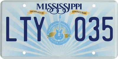 MS license plate LTY035