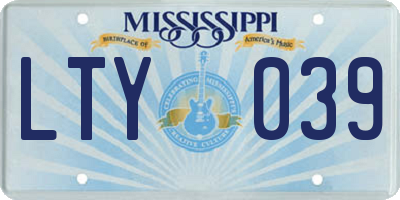 MS license plate LTY039