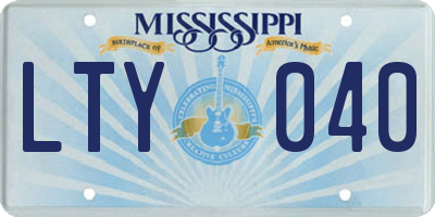 MS license plate LTY040