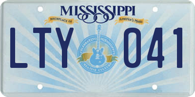 MS license plate LTY041