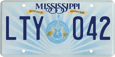 MS license plate LTY042