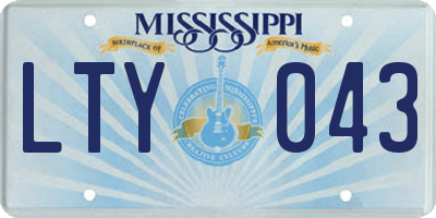 MS license plate LTY043