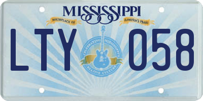 MS license plate LTY058