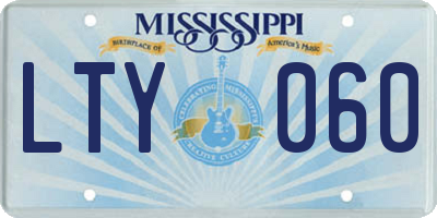 MS license plate LTY060