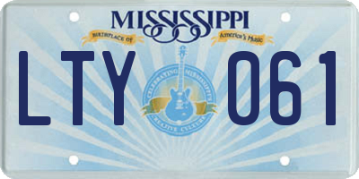 MS license plate LTY061