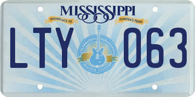 MS license plate LTY063