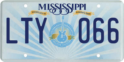 MS license plate LTY066